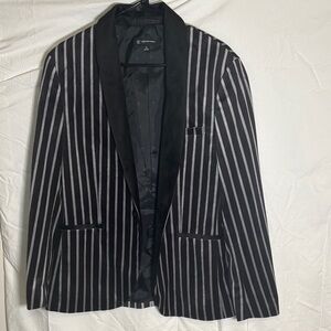 INC International Concepts Black and White Striped Blazer